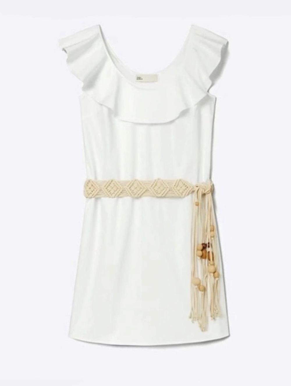 White Ruffle Mini Dress